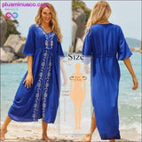 Plus Minus Co Quick-drying Kaftan Beach Cover up Pareos de Playa Mujer, view 4