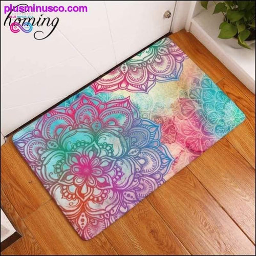 Plus Minus Co Rainbow Color Mandala Rugs