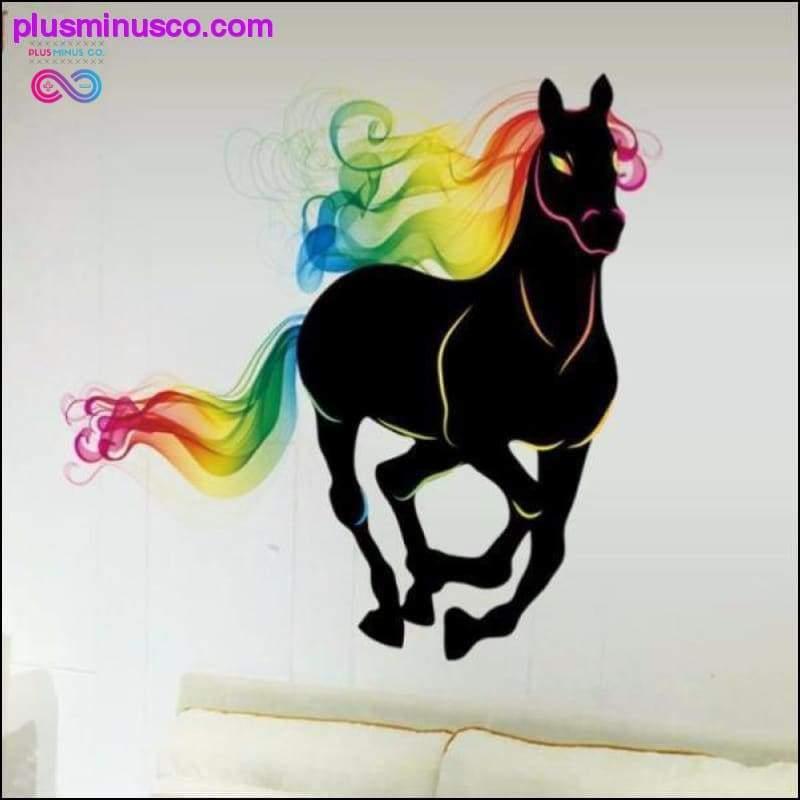 Plus Minus Co Rainbow Haired Horse Wall Sticker