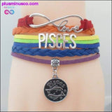 Plus Minus Co Rainbow Leather Infinity Sign Zodiac Bracelet, view 3