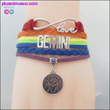 Plus Minus Co Rainbow Leather Infinity Sign Zodiac Bracelet, view 5