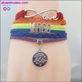 Plus Minus Co Rainbow Leather Infinity Sign Zodiac Bracelet, view 6