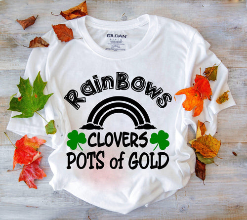 Plus Minus Co Rainbows Clovers Pots Of Gold T-Shirts