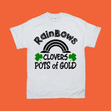 Plus Minus Co Rainbows Clovers Pots Of Gold T-Shirts, view 2