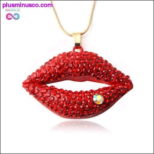 Plus Minus Co Red Flaming Lips Gold Chain Necklace