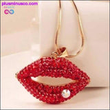 Plus Minus Co Red Flaming Lips Gold Chain Necklace, view 2