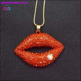 Plus Minus Co Red Flaming Lips Gold Chain Necklace, view 3