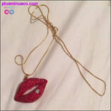 Plus Minus Co Red Flaming Lips Gold Chain Necklace, view 4