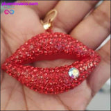 Plus Minus Co Red Flaming Lips Gold Chain Necklace, view 5