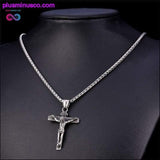 Plus Minus Co Religious Jesus Cross Necklace for Men 2019 New Fashion Gold, view 3