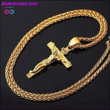 Plus Minus Co Religious Jesus Cross Necklace for Men 2019 New Fashion Gold, view 4