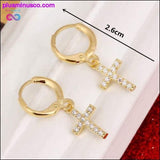Plus Minus Co Jesus Stone Earrings Jewelry Crucifix Christian Ornaments, view 2
