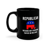 Plus Minus Co Republican because not everyone can be on welfare Coffee, Republican Gift, Political Mug, Raised Republican, Elephant Graphic,politcial Mug, view 3