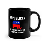 Plus Minus Co Republican because not everyone can be on welfare Coffee, Republican Gift, Political Mug, Raised Republican, Elephant Graphic,politcial Mug, view 4