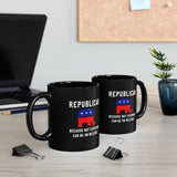 Plus Minus Co Republican because not everyone can be on welfare Coffee, Republican Gift, Political Mug, Raised Republican, Elephant Graphic,politcial Mug, view 5