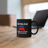 Plus Minus Co Republican because not everyone can be on welfare Coffee, Republican Gift, Political Mug, Raised Republican, Elephant Graphic,politcial Mug, view 6