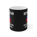 Plus Minus Co Republican Coffee Mug, Republican Gift, Political Mug, Republican Not everyone can be on Welfare, Raised Republican, Elephant, Ceramic 11oz, view 3