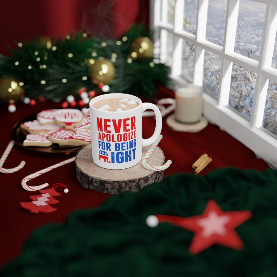 Plus Minus Co Republican Gifts, Republican Elephant Mug, Never Apologize For Being Right, Gift For Republican, Republican Dad, Conservative Patriot Mug
