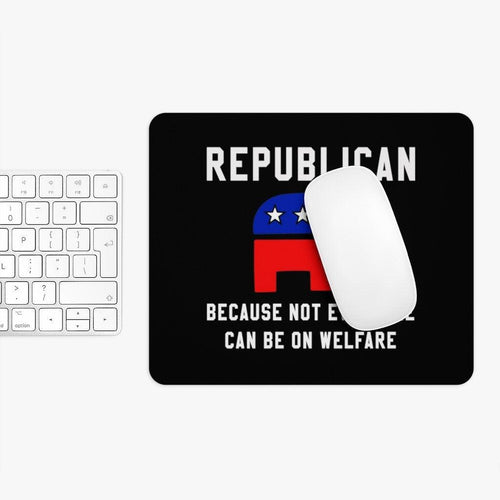 Plus Minus Co Republican Mouse Pad, Elephant, Politics, Political, Desk Accessories, Square Mouse Pad, Personalized Customized Mouse Pad