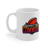 Plus Minus Co Respect the Commish, 15 oz. Black Mug, Fantasy Football Commissioner Accent Mug, fantasy football queen, Ceramic Mug 11oz,, view 4