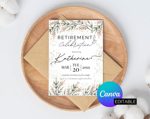 Plus Minus Co Retirement Party Invitation, Retirement celeberation Invitation Flyer, digital download, Card Template, digital editable Canva Template