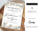 Plus Minus Co Retirement Party Invitation, Retirement celeberation Invitation Flyer, digital download, Card Template, digital editable Canva Template, view 3
