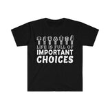 Plus Minus Co Retro Guitar T shirt Homme 100% Cotton Life Is Full Of Important Choices Tee Short Sleeve Printed T-shirt Clothes Guitarist Gift, view 2