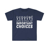 Plus Minus Co Retro Guitar T shirt Homme 100% Cotton Life Is Full Of Important Choices Tee Short Sleeve Printed T-shirt Clothes Guitarist Gift, view 2