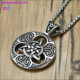 Plus Minus Co Celtics Trinity Love Knot Round Triquetra Pendant Necklace, view 2