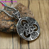 Plus Minus Co Celtics Trinity Love Knot Round Triquetra Pendant Necklace, view 3