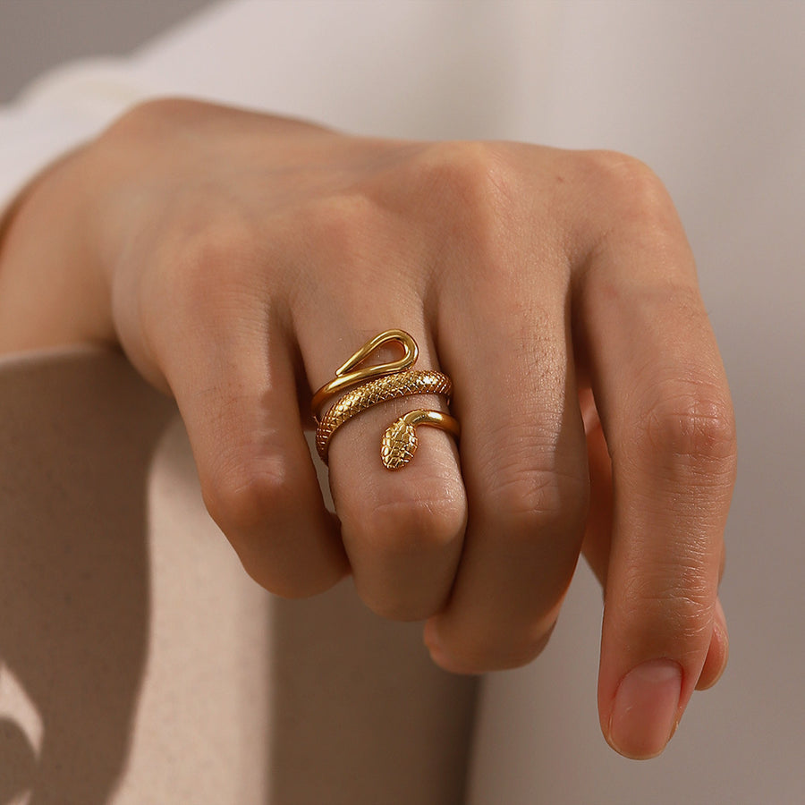 Plus Minus Co Retro style ring snake shaped ring women's ring fashionable temperament bracelet