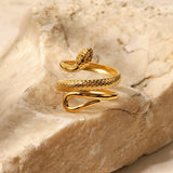 Plus Minus Co Retro style ring snake shaped ring women's ring fashionable temperament bracelet, view 2
