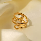 Plus Minus Co Retro style ring snake shaped ring women's ring fashionable temperament bracelet, view 4