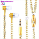 Plus Minus Co Rhinestone Jewelry Pearl Necklace Earphones With Mic Beads, view 6