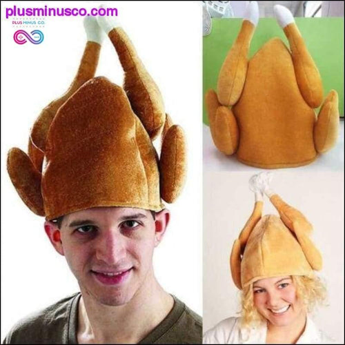 Plus Minus Co ROASTED TURKEY HAT Thanksgiving Costume Roast Chicken Raw