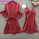 Plus Minus Co Robe & Gown Sets Sexy Lace Sleep Lounge Pijama, view 3