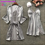 Plus Minus Co Robe & Gown Sets Sexy Lace Sleep Lounge Pijama, view 5