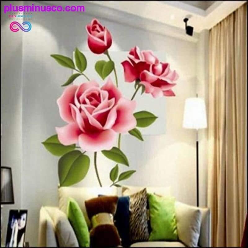Plus Minus Co Romantic Rose Love 3d Wall Stickers Home Living Room Bedroom