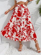 Plus Minus Co Ruffled Hem Printed Midi Skirt, view 2