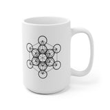 Plus Minus Co Sacred Geometry, Metatrons Cube Mugs , Sacred Geometry Art White Ceramic Mug, view 5