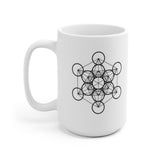 Plus Minus Co Sacred Geometry, Metatrons Cube Mugs , Sacred Geometry Art White Ceramic Mug, view 6