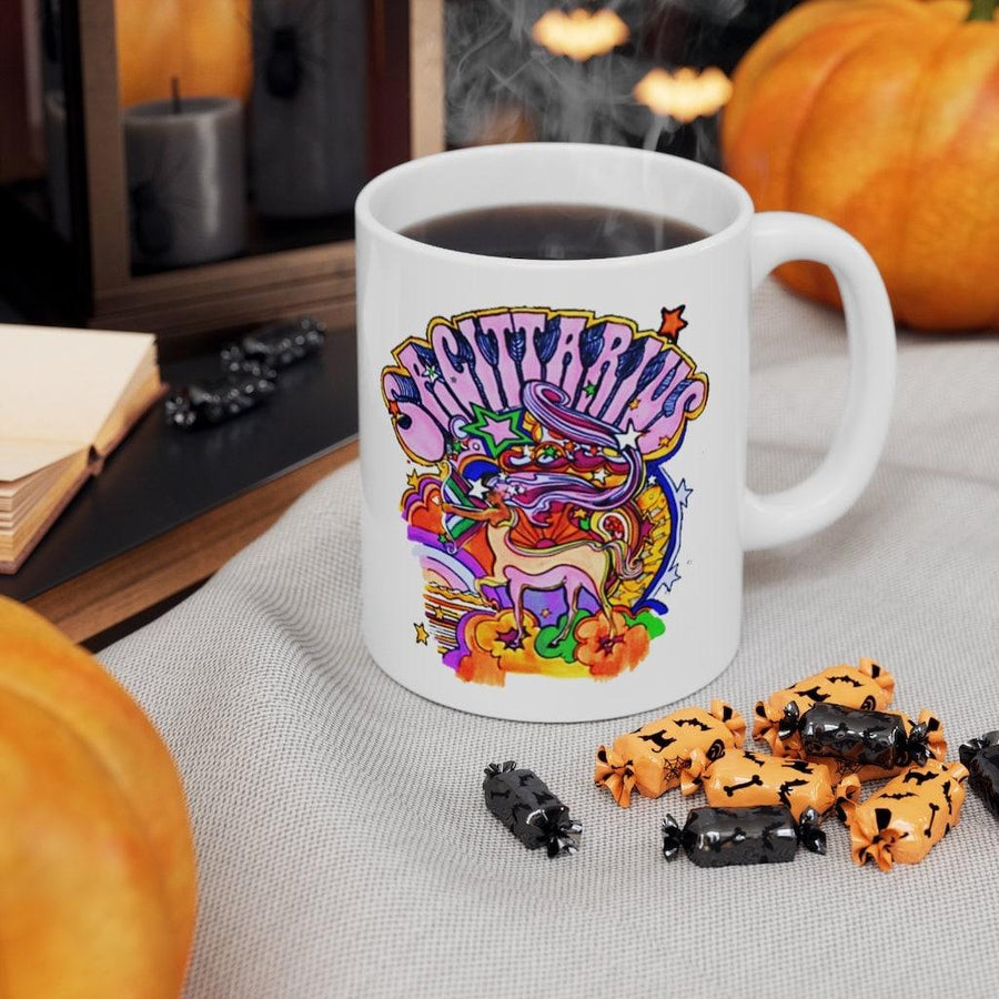 Plus Minus Co Sagittarius Mugs, December Birthday Gift Ideas || Sagittarius Coffee Mug, Sagittarius Zodiac gift idea, Pink Sagittarius Zodiac