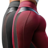 Plus Minus Co Two-Piece Combination Women Leggings Sexy Mesh PU Leather Fitness Push Up Gym Slim High Waist Leggings Workout Female, view 4