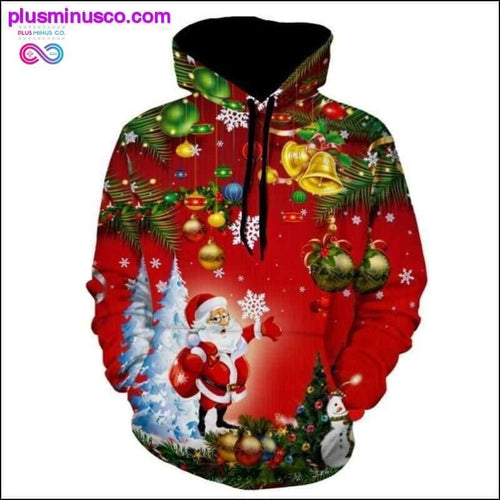 Plus Minus Co Santa Christmas Tree Jingle Bells Christmas Hoodie 3D