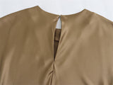 Plus Minus Co Satin Party Evening Women Midi Dress Elegant Keyhole Back A-Line Robe Sleeveless Female Long Dresses, view 4