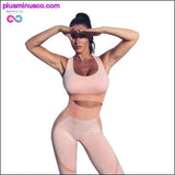 Plus Minus Co Seamless Workout Tracksuit Fitness Bra Sports Suits Open, view 2