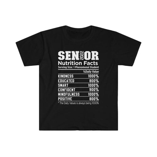 Plus Minus Co Senior 2022 Nutrition Facts T-Shirts, Committed, Educated, Smart, Confident, Never Quit, positive, graduation gift for class of 2022