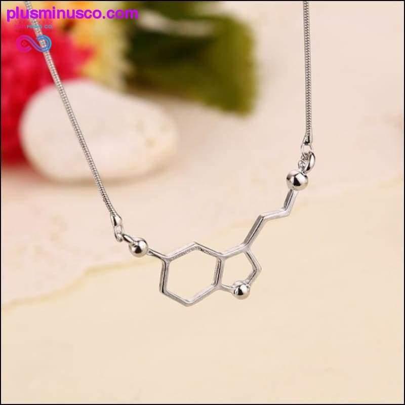 Plus Minus Co Serotonin Happiness Chemical Molecule Structure Necklace &