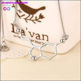 Plus Minus Co Serotonin Happiness Chemical Molecule Structure Necklace &, view 3