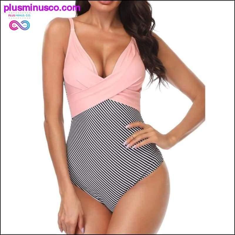Plus Minus Co Sexy Deep V Women One Piece Plus Size Swimwear